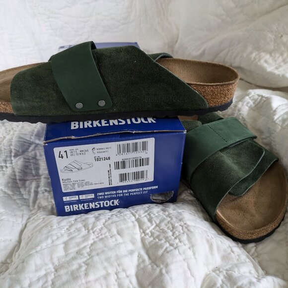 Birkenstock Kyoto 41 Mountain View Green suede nubuck leather regular wide - Picture 8 of 8